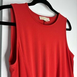 Michael Kors Red Sheath Dress Side Knot Comfy Classic Soft Stretch Fabric Size M
